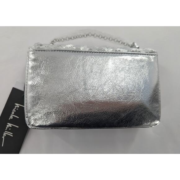 Silver Sequin Shoulder Bag Clutch Purse - Picture 4 of 12